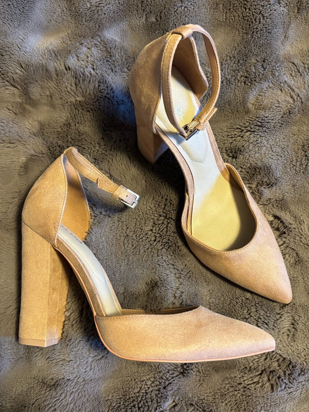 Aldo, chunky nude heels